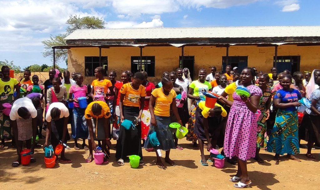 School girls receive Dignity Kits